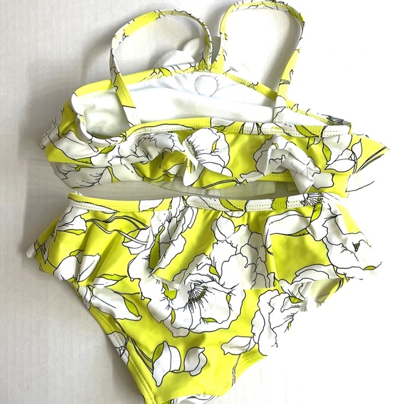 Janie and Jack Yellow Floral Ruffle Two Piece Swimsuit, Size 3T - Picture 4 of 5